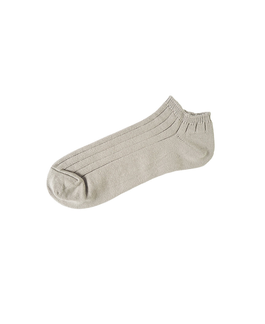 コットンリネンスニーカーソックス シルバ-グレー サイズ2
