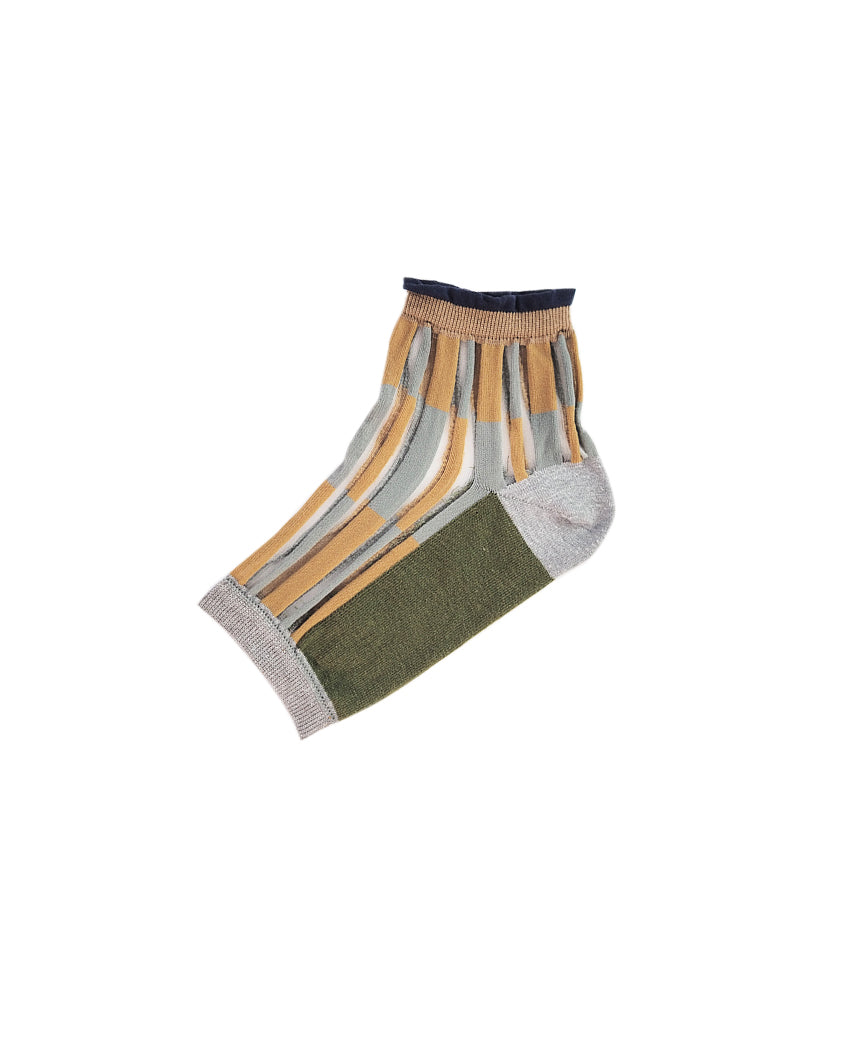 パーツソックス ストライプ ブラウン サイズ1