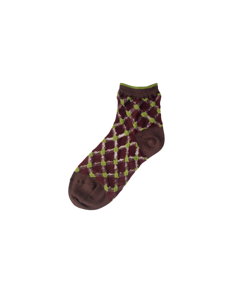 シースルー ショート ソックス アラベスク ブラウン サイズ1 1163081