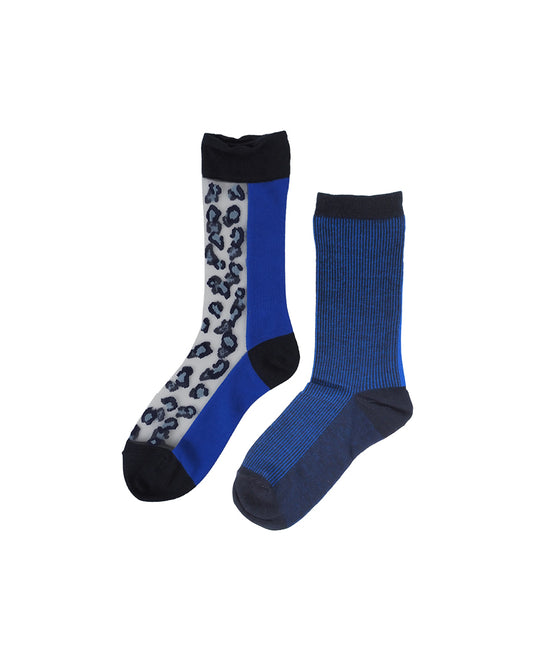 レイヤードソックス レオパード ブルー サイズ1 1177081