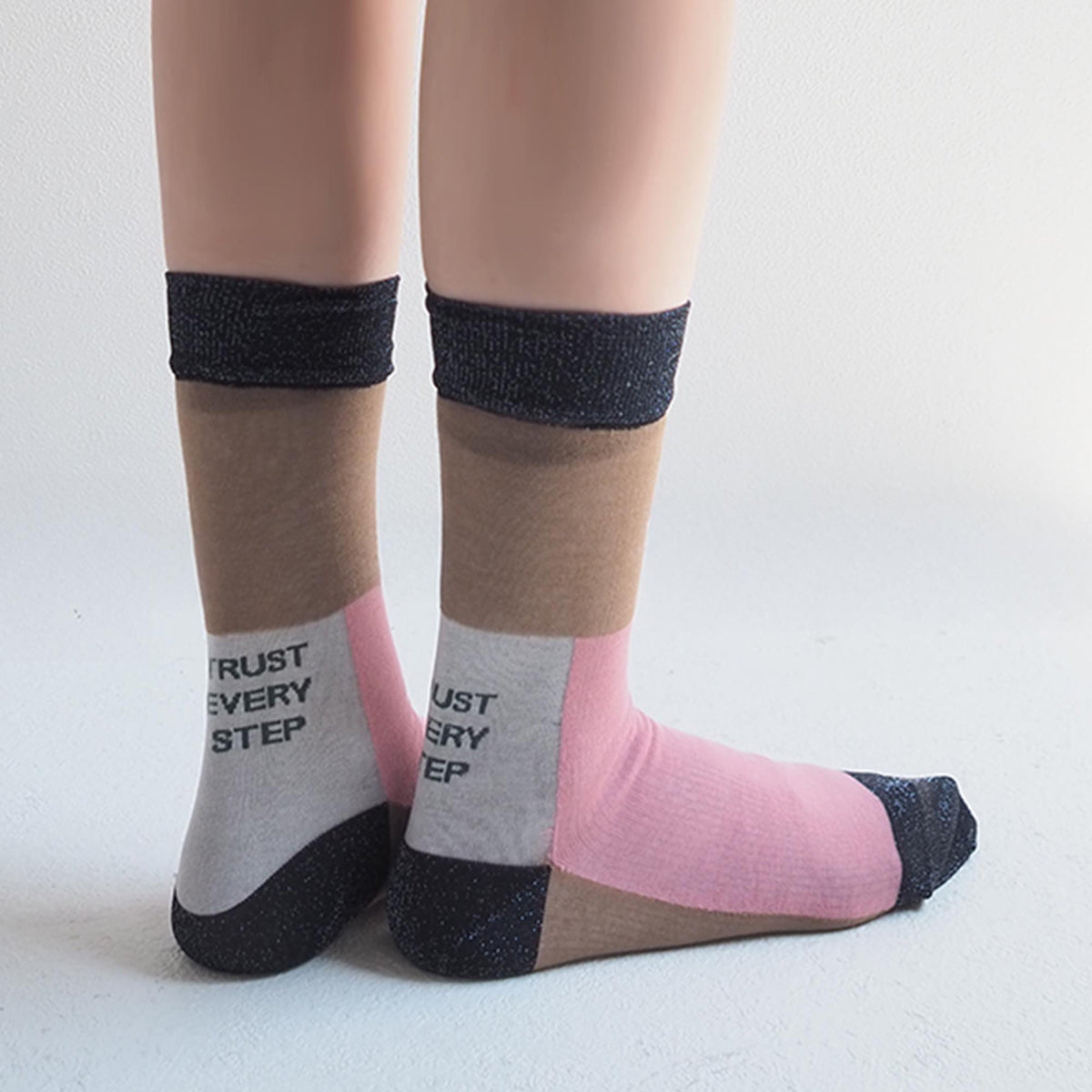 レイヤードソックス ブロック ピンク サイズ1 1199101